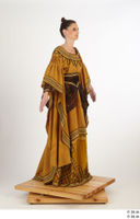  Photos Woman in Historical Dress 12 15th century Medieval Clothing a poses brown dress 0008.jpg
